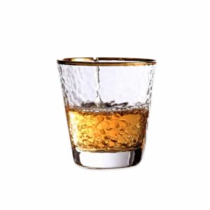 Vaso con Borde Dorado